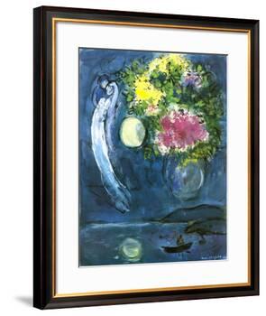 Lovers with Bouquet, c.1949-Marc Chagall-Framed Art Print