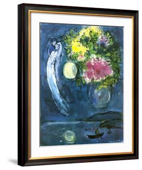 Lovers with Bouquet, c.1949-Marc Chagall-Framed Art Print