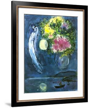Lovers with Bouquet, c.1949-Marc Chagall-Framed Art Print