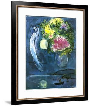 Lovers with Bouquet, c.1949-Marc Chagall-Framed Art Print