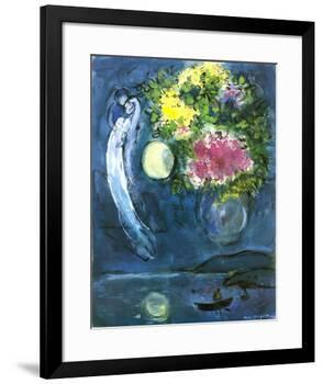 Lovers with Bouquet, c.1949-Marc Chagall-Framed Art Print
