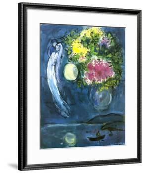 Lovers with Bouquet, c.1949-Marc Chagall-Framed Art Print
