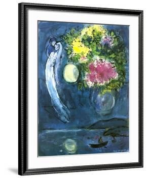 Lovers with Bouquet, c.1949-Marc Chagall-Framed Art Print