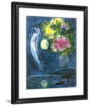 Lovers with Bouquet, c.1949-Marc Chagall-Framed Art Print