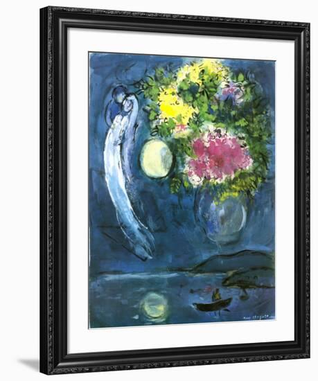 Lovers with Bouquet, c.1949-Marc Chagall-Framed Art Print