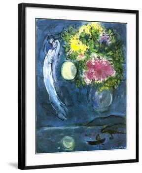 Lovers with Bouquet, c.1949-Marc Chagall-Framed Art Print
