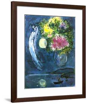Lovers with Bouquet, c.1949-Marc Chagall-Framed Art Print