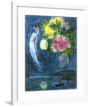 Lovers with Bouquet, c.1949-Marc Chagall-Framed Art Print