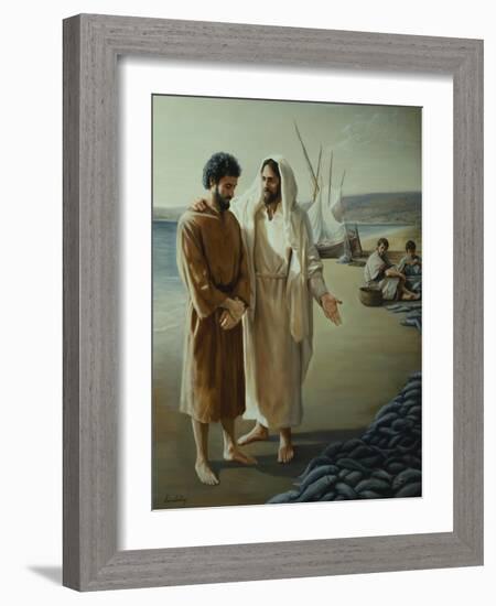 Lovest Thou Me? (More Than Thee)-David Lindsley-Framed Giclee Print