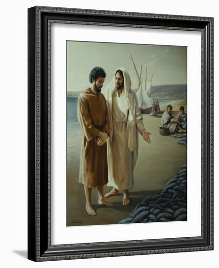 Lovest Thou Me? (More Than Thee)-David Lindsley-Framed Giclee Print