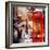 Loving Couple Kissing and Red Telephone Booth - London - UK - England - United Kingdom - Europe-Philippe Hugonnard-Framed Photographic Print