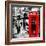 Loving Couple Kissing and Red Telephone Booth - London - UK - England - United Kingdom - Europe-Philippe Hugonnard-Framed Photographic Print