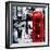 Loving Couple Kissing and Red Telephone Booth - London - UK - England - United Kingdom - Europe-Philippe Hugonnard-Framed Photographic Print