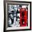 Loving Couple Kissing and Red Telephone Booth - London - UK - England - United Kingdom - Europe-Philippe Hugonnard-Framed Photographic Print