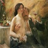 Self Portrait with Nude Woman and Glass-Lovis Corinth-Giclee Print