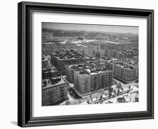 Low Aerial of Harlem Buildings-Hansel Mieth-Framed Photographic Print