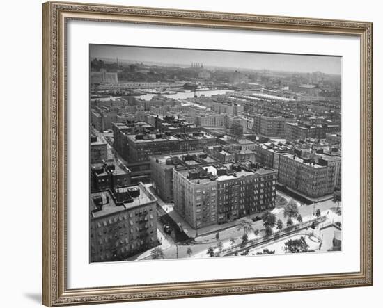 Low Aerial of Harlem Buildings-Hansel Mieth-Framed Photographic Print