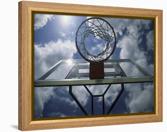 Low Angle View of a Basketball Net-null-Framed Premier Image Canvas