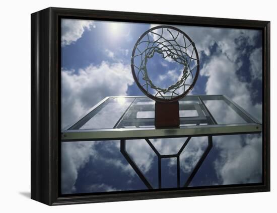 Low Angle View of a Basketball Net-null-Framed Premier Image Canvas