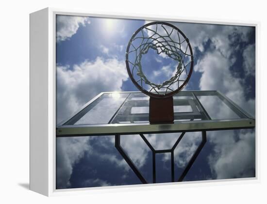 Low Angle View of a Basketball Net-null-Framed Premier Image Canvas