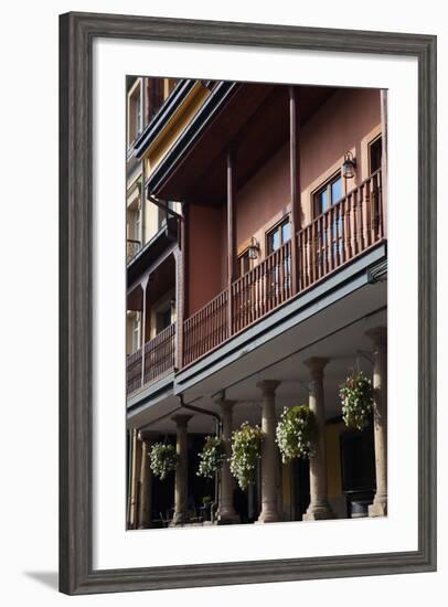 Low angle view of a building, Aviles, Asturias Province, Spain-null-Framed Photographic Print