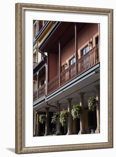 Low angle view of a building, Aviles, Asturias Province, Spain-null-Framed Photographic Print