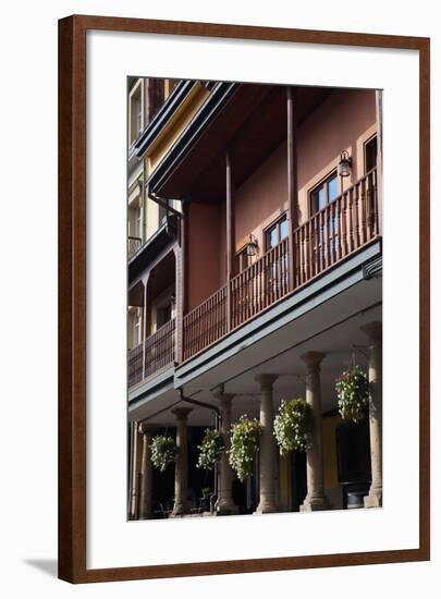 Low angle view of a building, Aviles, Asturias Province, Spain-null-Framed Photographic Print