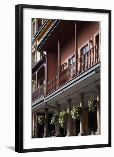 Low angle view of a building, Aviles, Asturias Province, Spain-null-Framed Photographic Print