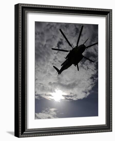 Low Angle View of a Ch-53E Super Stallion Helicopter in Flight-null-Framed Photographic Print