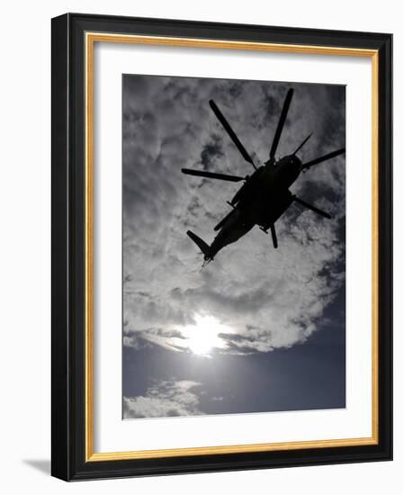 Low Angle View of a Ch-53E Super Stallion Helicopter in Flight-null-Framed Photographic Print