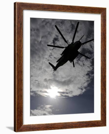 Low Angle View of a Ch-53E Super Stallion Helicopter in Flight-null-Framed Photographic Print