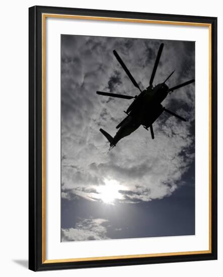 Low Angle View of a Ch-53E Super Stallion Helicopter in Flight-null-Framed Photographic Print