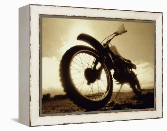 Low Angle View of a Dirt Bike-null-Framed Premier Image Canvas