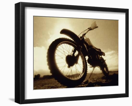 Low Angle View of a Dirt Bike-null-Framed Photographic Print