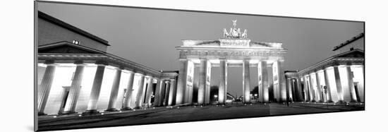 Low Angle View of a Gate Lit Up at Dusk, Brandenburg Gate, Berlin, Germany-null-Mounted Photographic Print