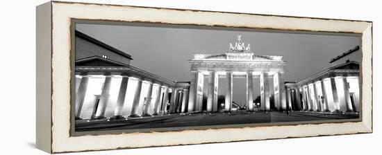 Low Angle View of a Gate Lit Up at Dusk, Brandenburg Gate, Berlin, Germany-null-Framed Premier Image Canvas