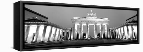 Low Angle View of a Gate Lit Up at Dusk, Brandenburg Gate, Berlin, Germany-null-Framed Premier Image Canvas