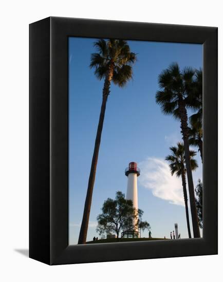 Low Angle View of a Lighthouse, Shoreline Village, Long Beach, Los Angeles County, California, USA-null-Framed Premier Image Canvas