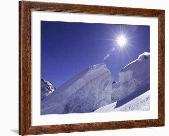 Low Angle View of a Man Skiing-null-Framed Photographic Print