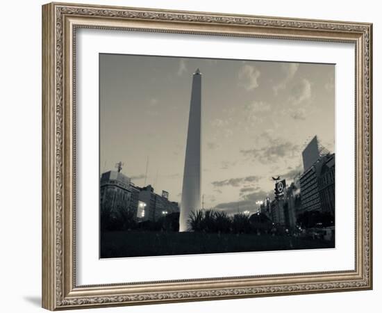 Low Angle View of a Monument, El Obelisco, Plaza De La Republica, Buenos Aires, Argentina-null-Framed Photographic Print