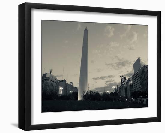 Low Angle View of a Monument, El Obelisco, Plaza De La Republica, Buenos Aires, Argentina-null-Framed Photographic Print