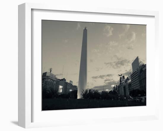 Low Angle View of a Monument, El Obelisco, Plaza De La Republica, Buenos Aires, Argentina-null-Framed Photographic Print