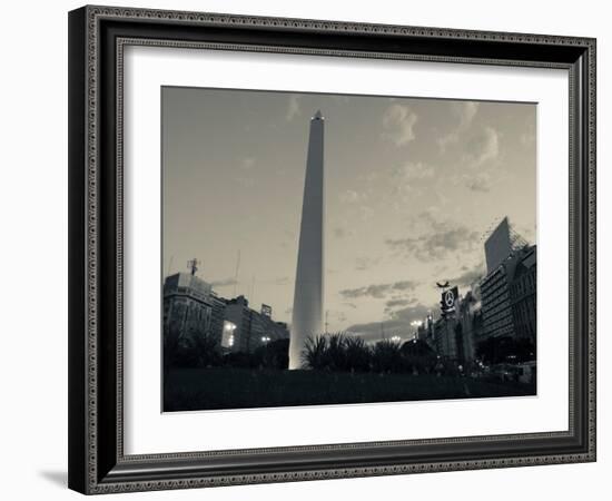 Low Angle View of a Monument, El Obelisco, Plaza De La Republica, Buenos Aires, Argentina-null-Framed Photographic Print