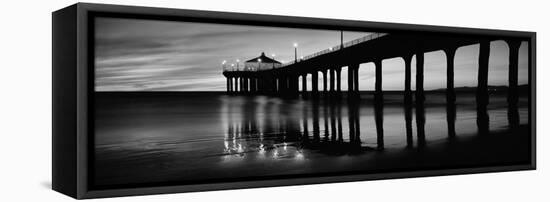 Low Angle View of a Pier, Manhattan Beach Pier, Manhattan Beach, Los Angeles County, California-null-Framed Stretched Canvas