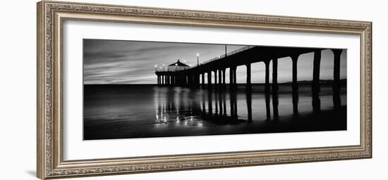 Low Angle View of a Pier, Manhattan Beach Pier, Manhattan Beach, Los Angeles County, California-null-Framed Photographic Print