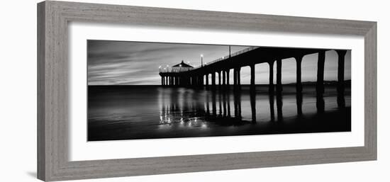 Low Angle View of a Pier, Manhattan Beach Pier, Manhattan Beach, Los Angeles County, California-null-Framed Photographic Print