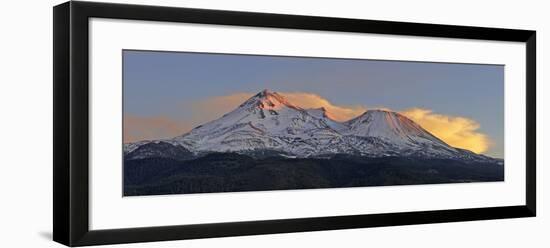 Low Angle View of a Snow Covered Mountain, Mt Shasta, Siskiyou County, California, USA-null-Framed Photographic Print