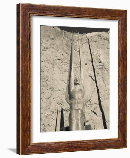 Low Angle View of a Statue at a Dam, Boulder City, Hoover Dam, Nevada, USA-null-Framed Photographic Print