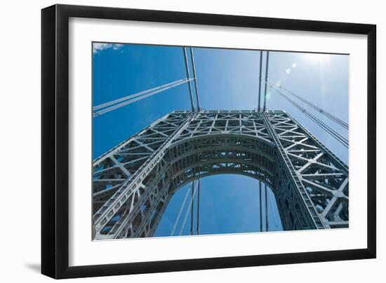 Low Angle View of a Suspension Bridge, Ben Franklin Bridge, River Delaware, Philadelphia-null-Framed Photographic Print