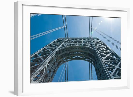 Low Angle View of a Suspension Bridge, Ben Franklin Bridge, River Delaware, Philadelphia-null-Framed Photographic Print